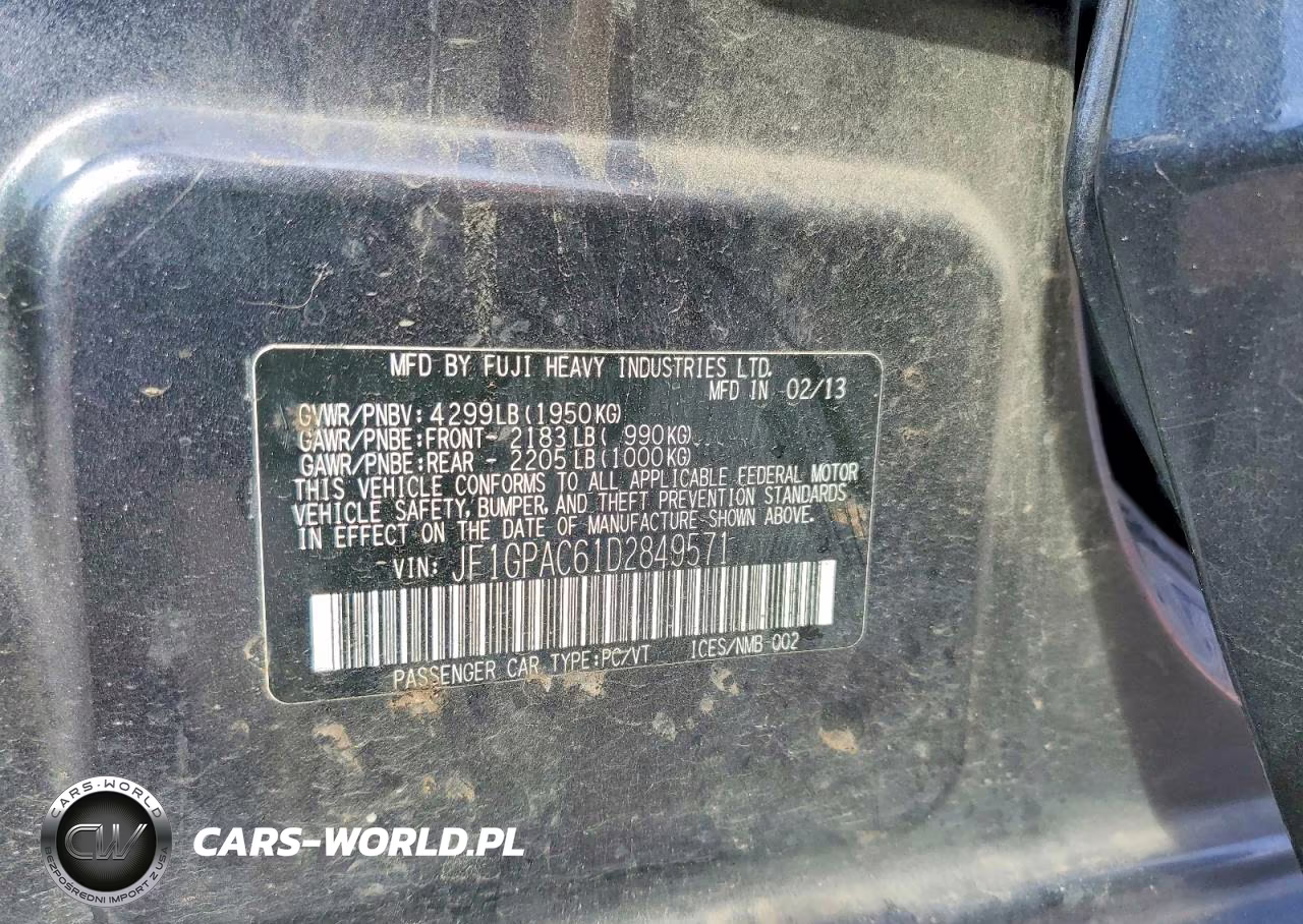 2013 Subaru Impreza Premium VIN:JF1GPAC61D2849571 - 12