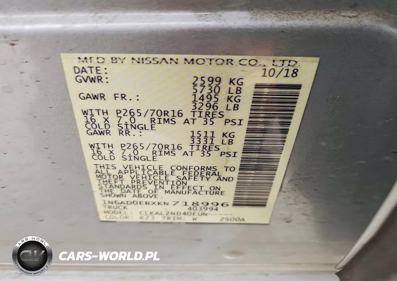 2019 Nissan Frontier Sv VIN:1N6AD0ERXKN718996 - 12