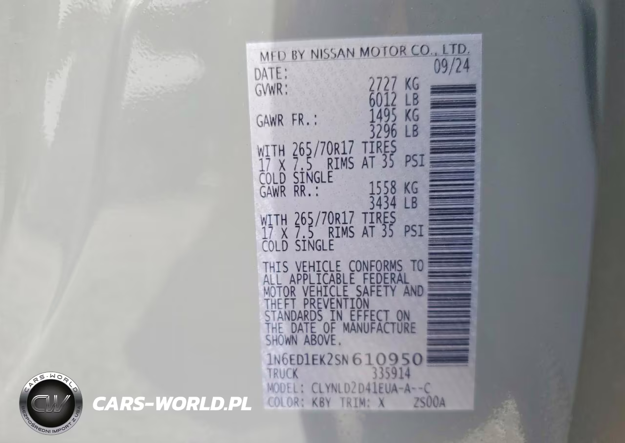 2025 Nissan Frontier Pro-4X VIN:1N6ED1EK2SN610950 - 13
