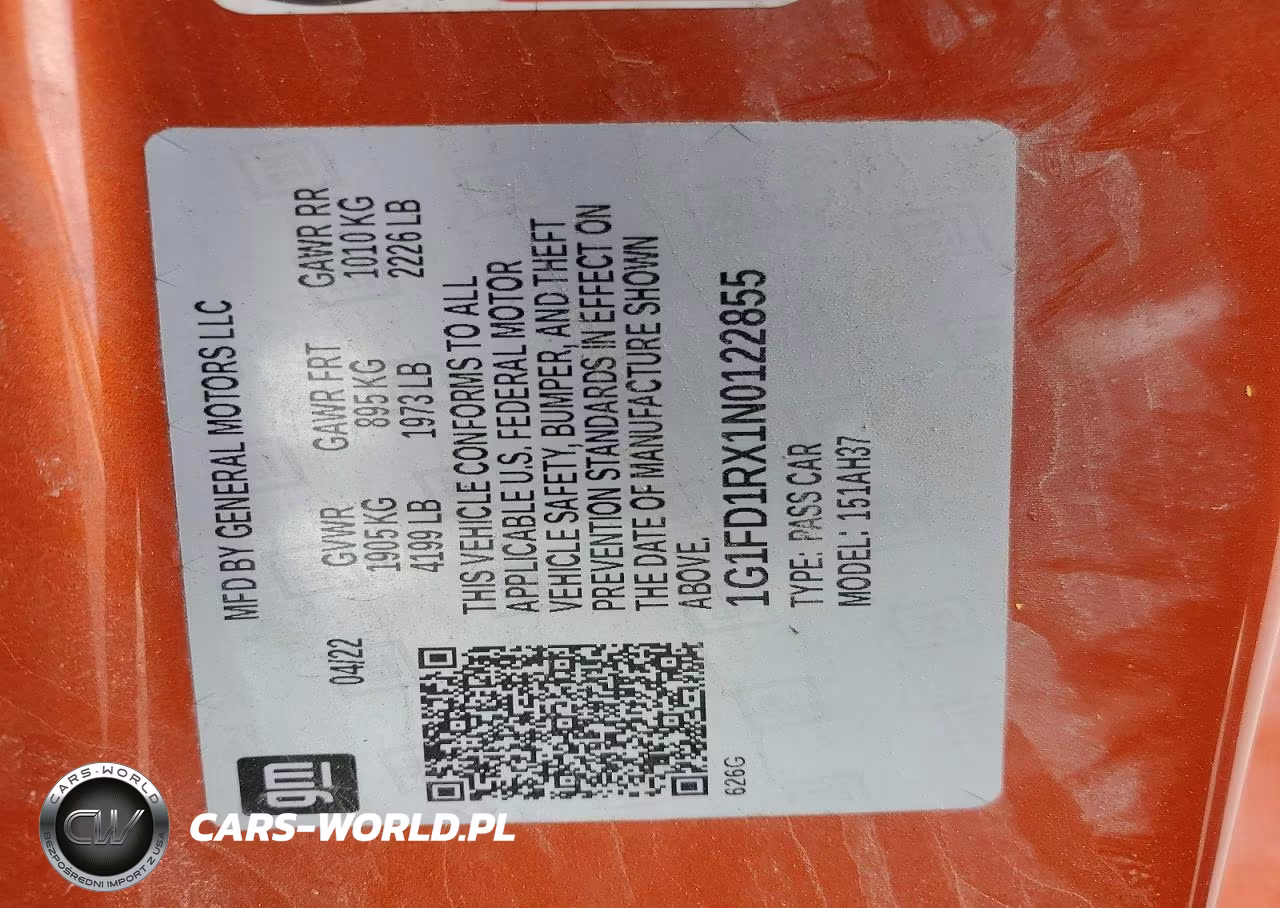 2022 Chevrolet Camaro Lt VIN:1G1FD1RX1N0122855 - 13