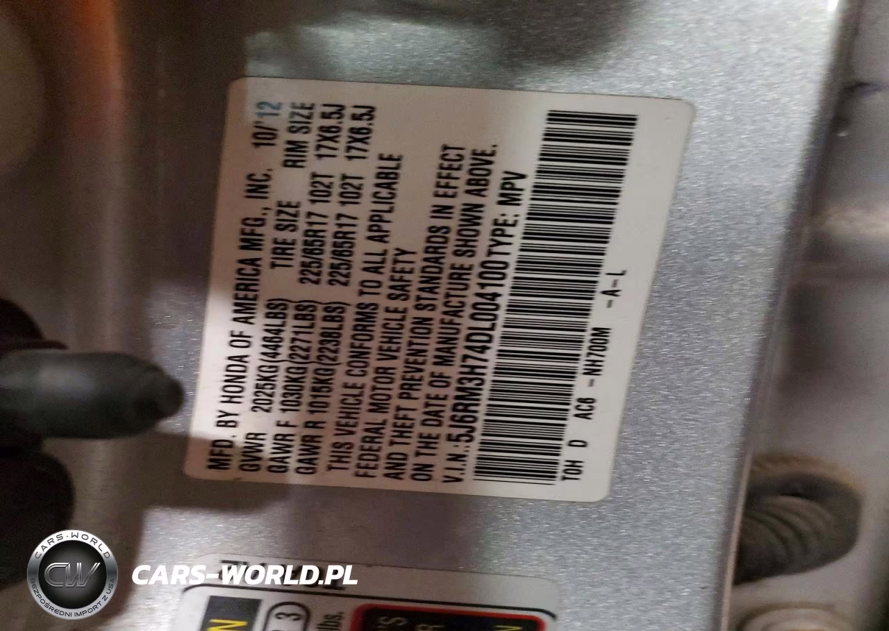 2013 Honda Cr-V Exl VIN:5J6RM3H74DL004100 - 13