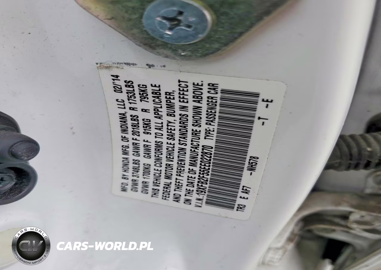 2014 Honda Civic Lx VIN:19XFB2F55EE022870 - 12