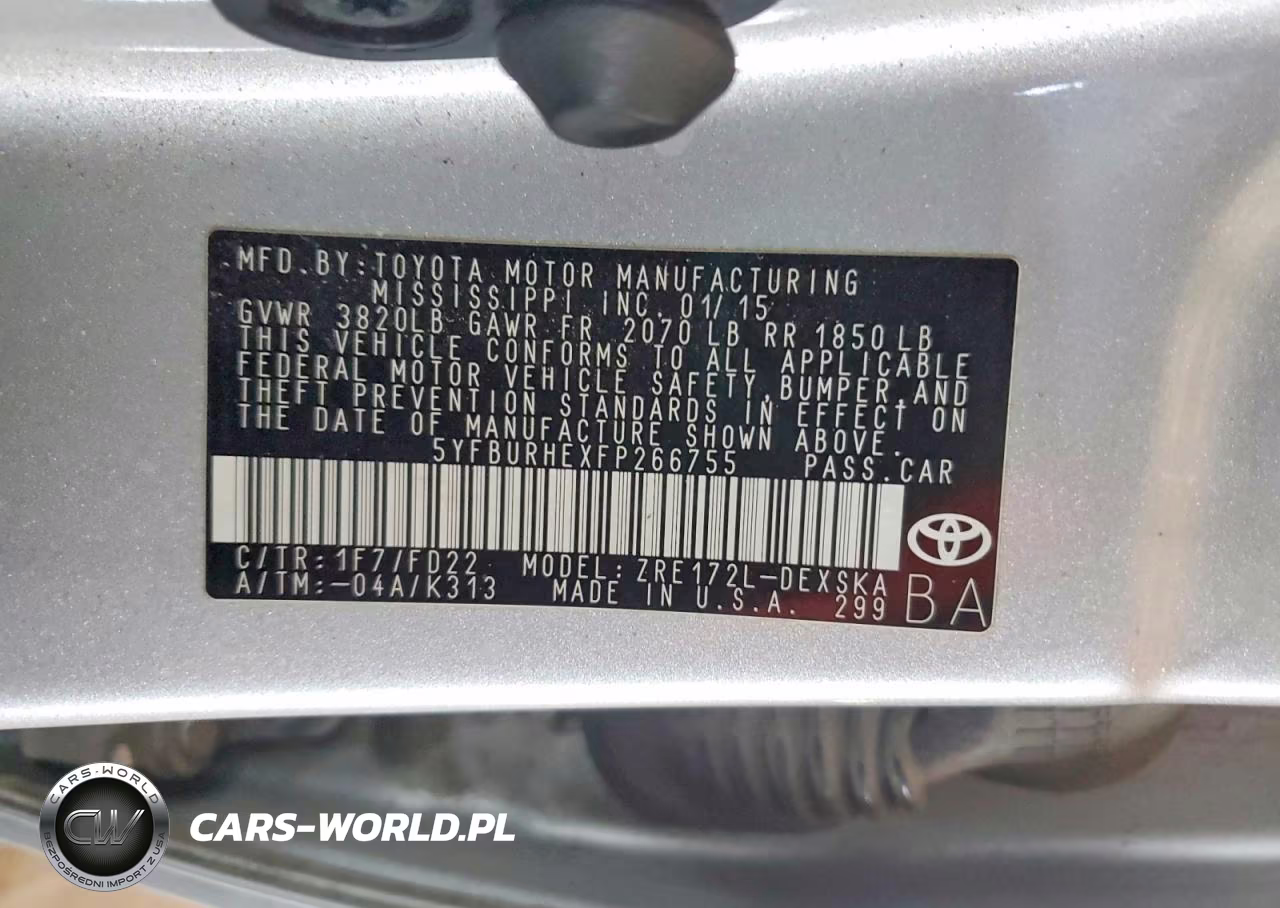 2015 Toyota Corolla S Plus VIN:5YFBURHEXFP266755 - 12