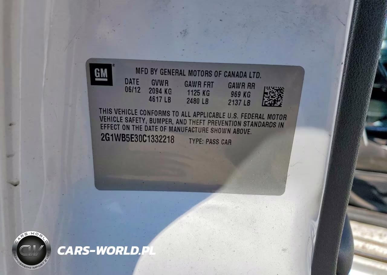 2012 Chevrolet Impala Lt VIN:2G1WB5E30C1332218 - 12