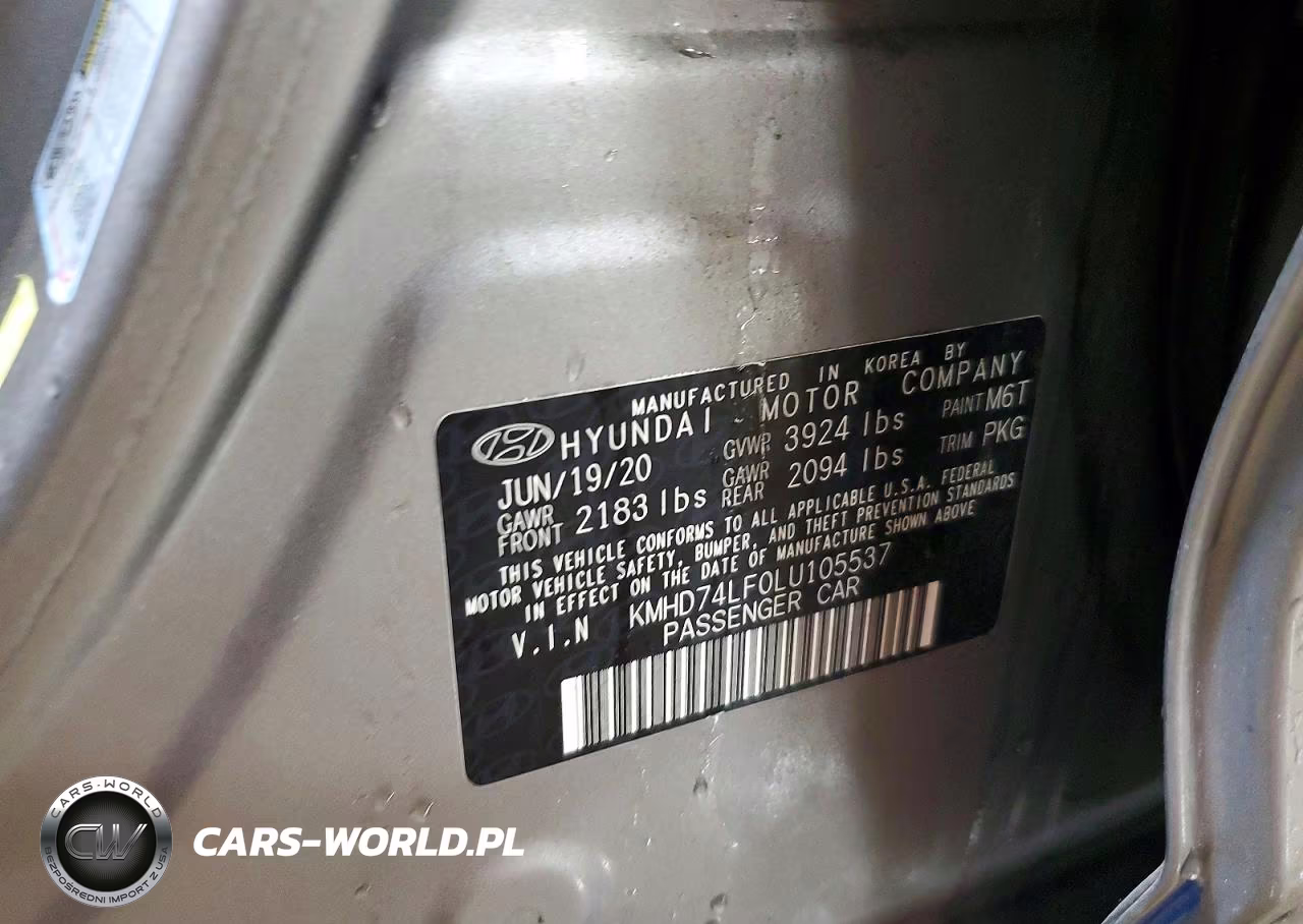 2020 Hyundai Elantra Se VIN:KMHD74LF0LU105537 - 12