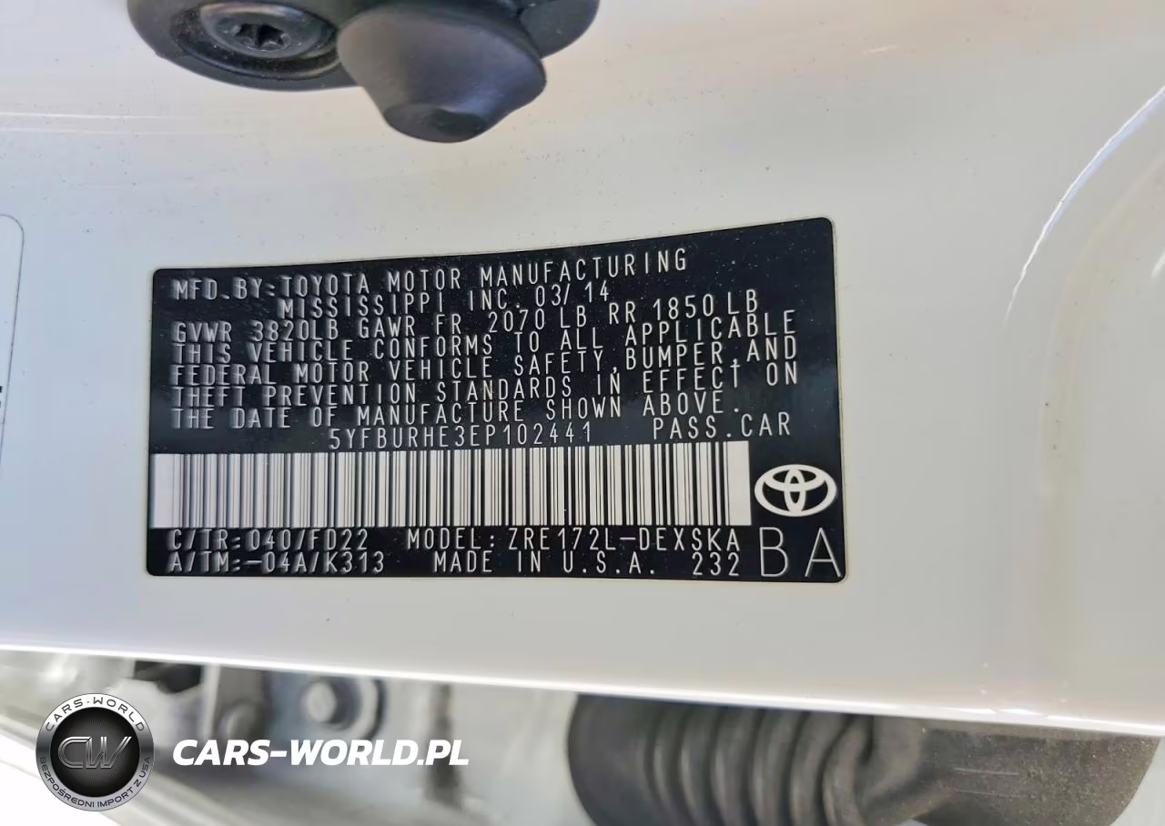 2014 Toyota Corolla S Plus VIN:5YFBURHE3EP102441 - 12