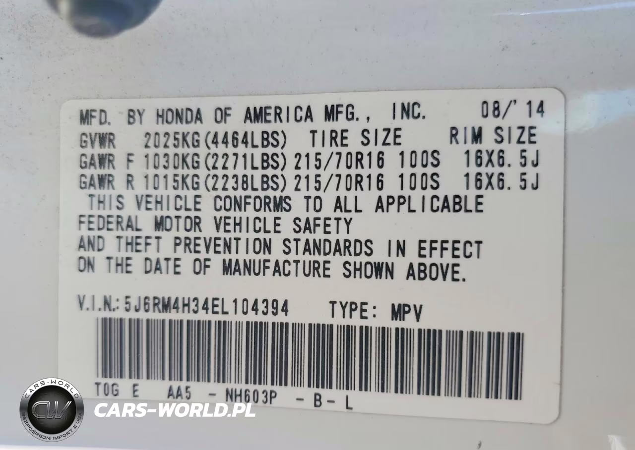 2014 Honda Cr-V Lx VIN:5J6RM4H34EL104394 - 13