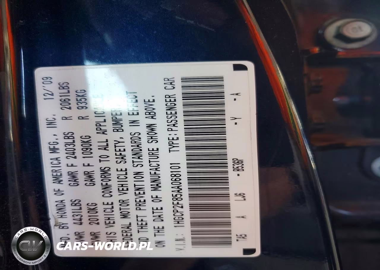 2010 Honda Accord Exl VIN:1HGCP2F85AA068101 - 13