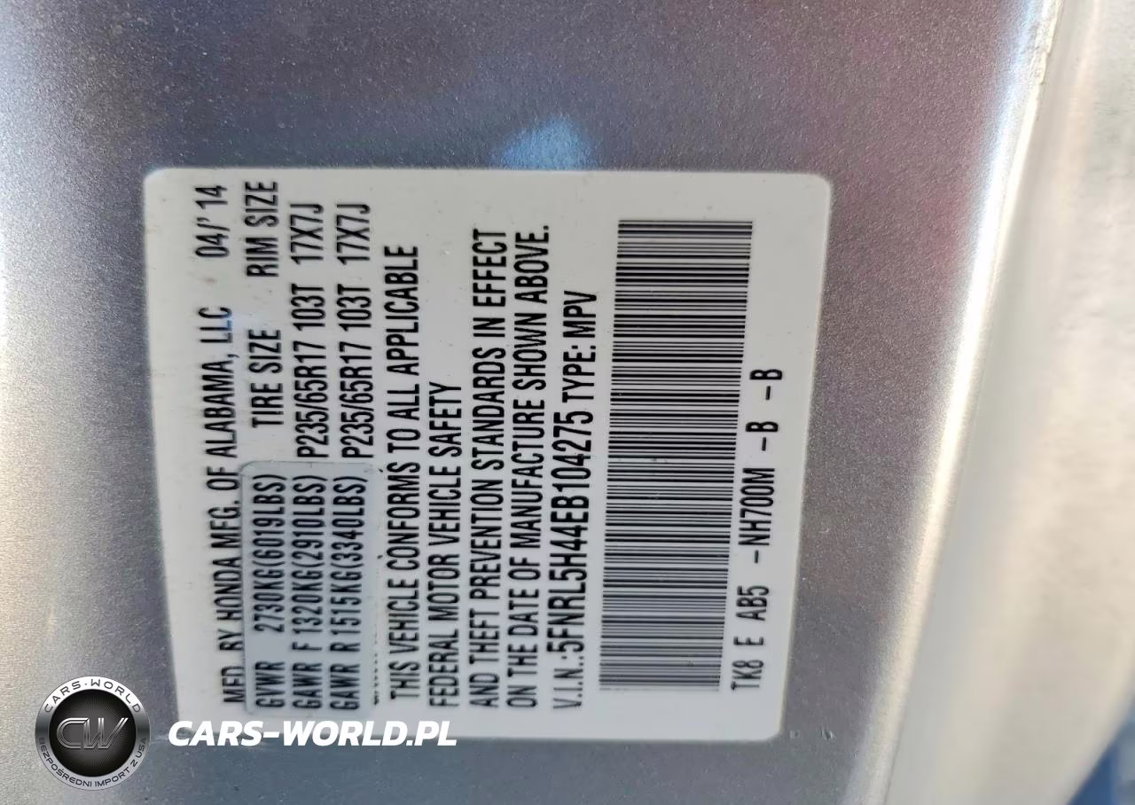 2014 Honda Odyssey Ex VIN:5FNRL5H44EB104275 - 13