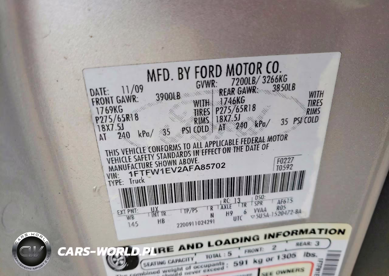 2010 Ford F150 Supercrew VIN:1FTFW1EV2AFA85702 - 12