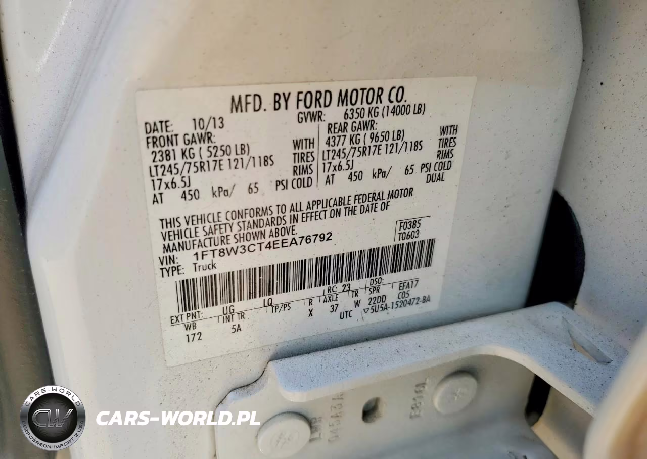 2014 Ford F350 Super Duty VIN:1FT8W3CT4EEA76792 - 13