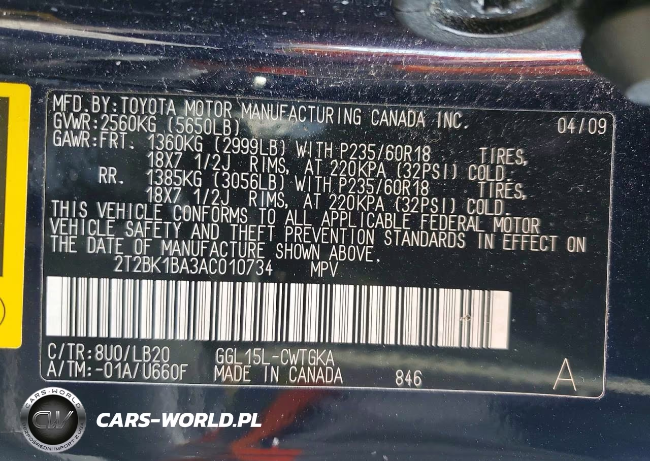 2010 Lexus Rx 350 VIN:2T2BK1BA3AC010734 - 13