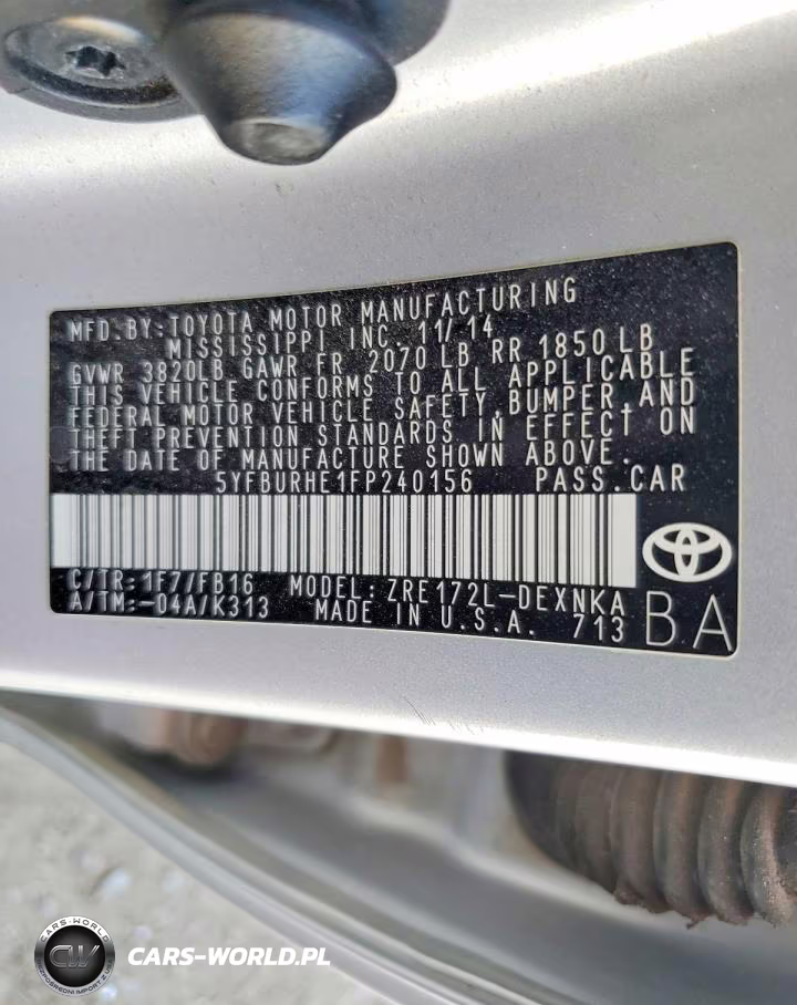 2015 Toyota Corolla Le VIN:5YFBURHE1FP240156 - 13