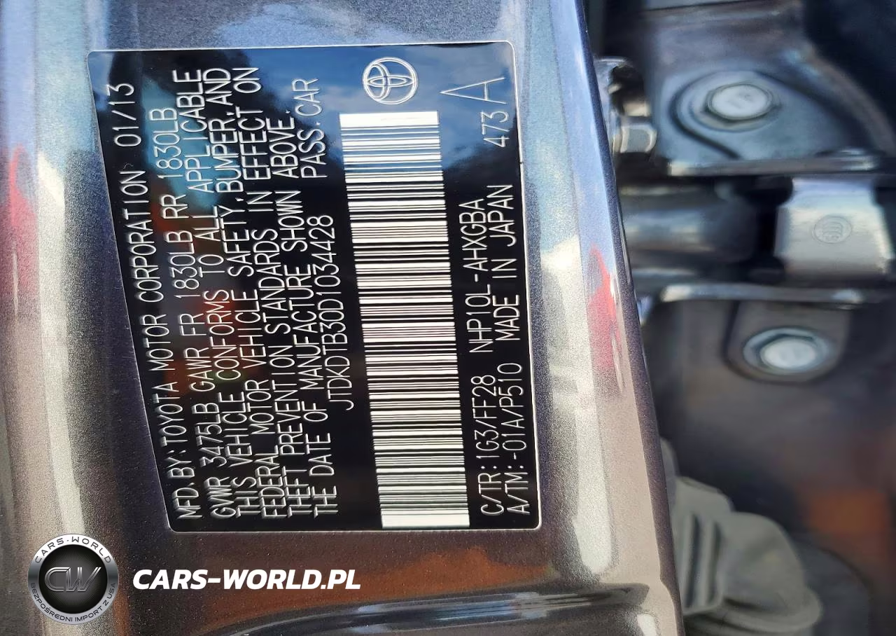 2013 Toyota Prius C Three VIN:JTDKDTB30D1034428 - 12