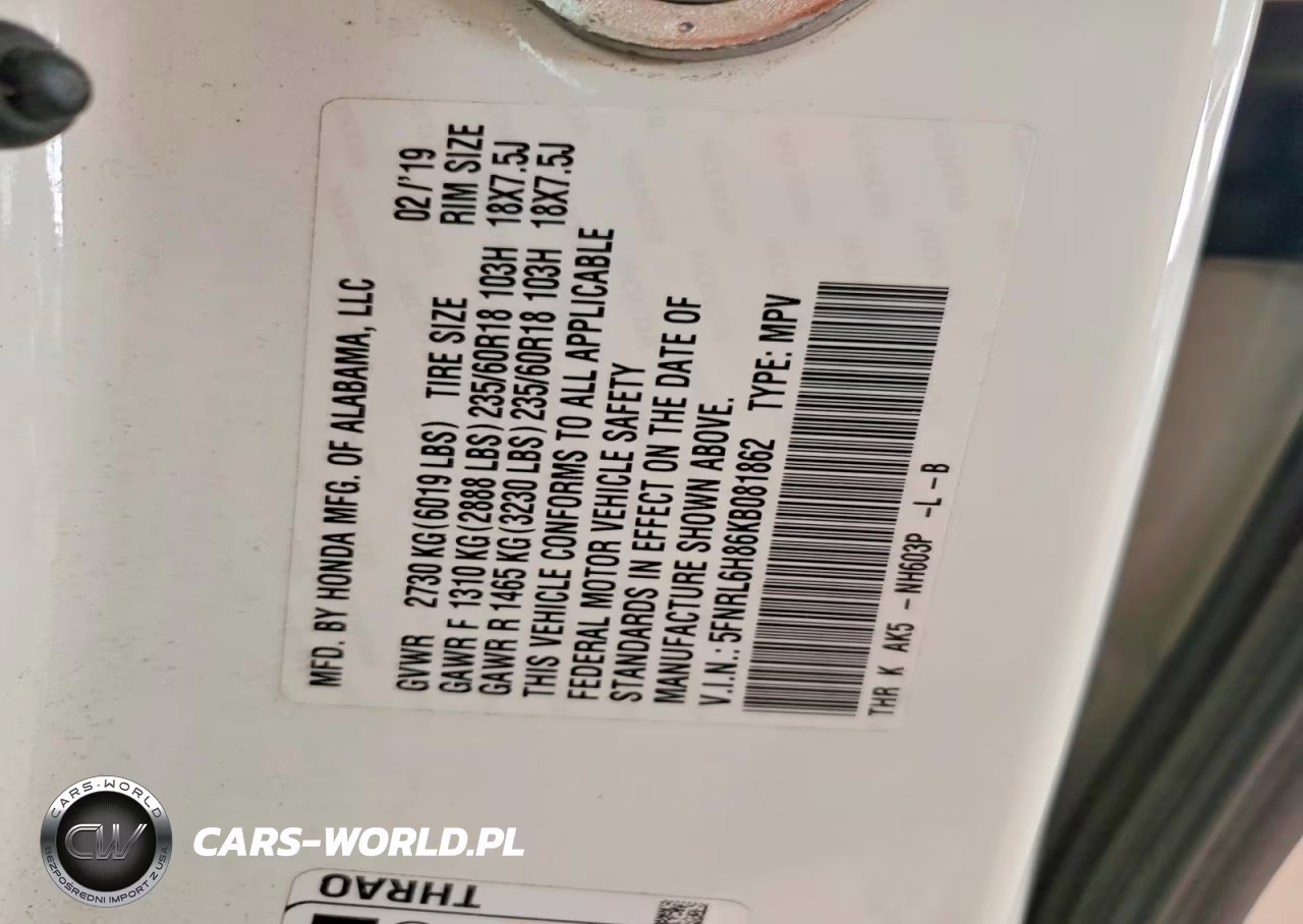 2019 Honda Odyssey Touring VIN:5FNRL6H86KB081862 - 13