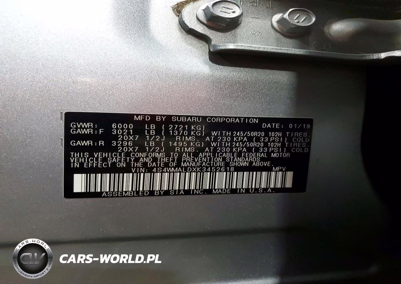 2019 Subaru Ascent Limited VIN:4S4WMALDXK3452618 - 13
