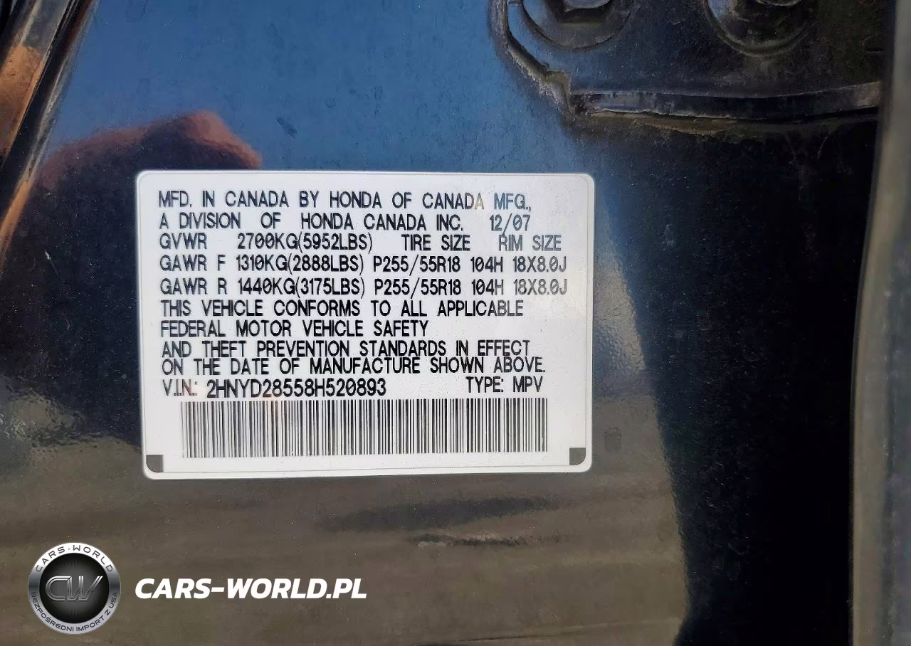 2008 Acura Mdx Sport VIN:2HNYD28558H520893 - 13