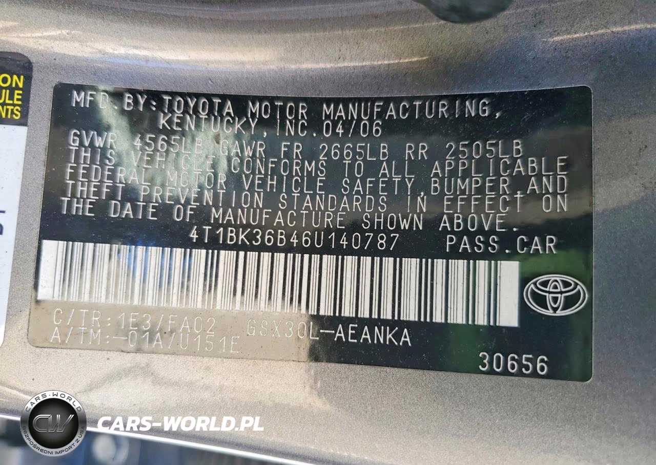 2006 Toyota Avalon Xl VIN:4T1BK36B46U140787 - 12