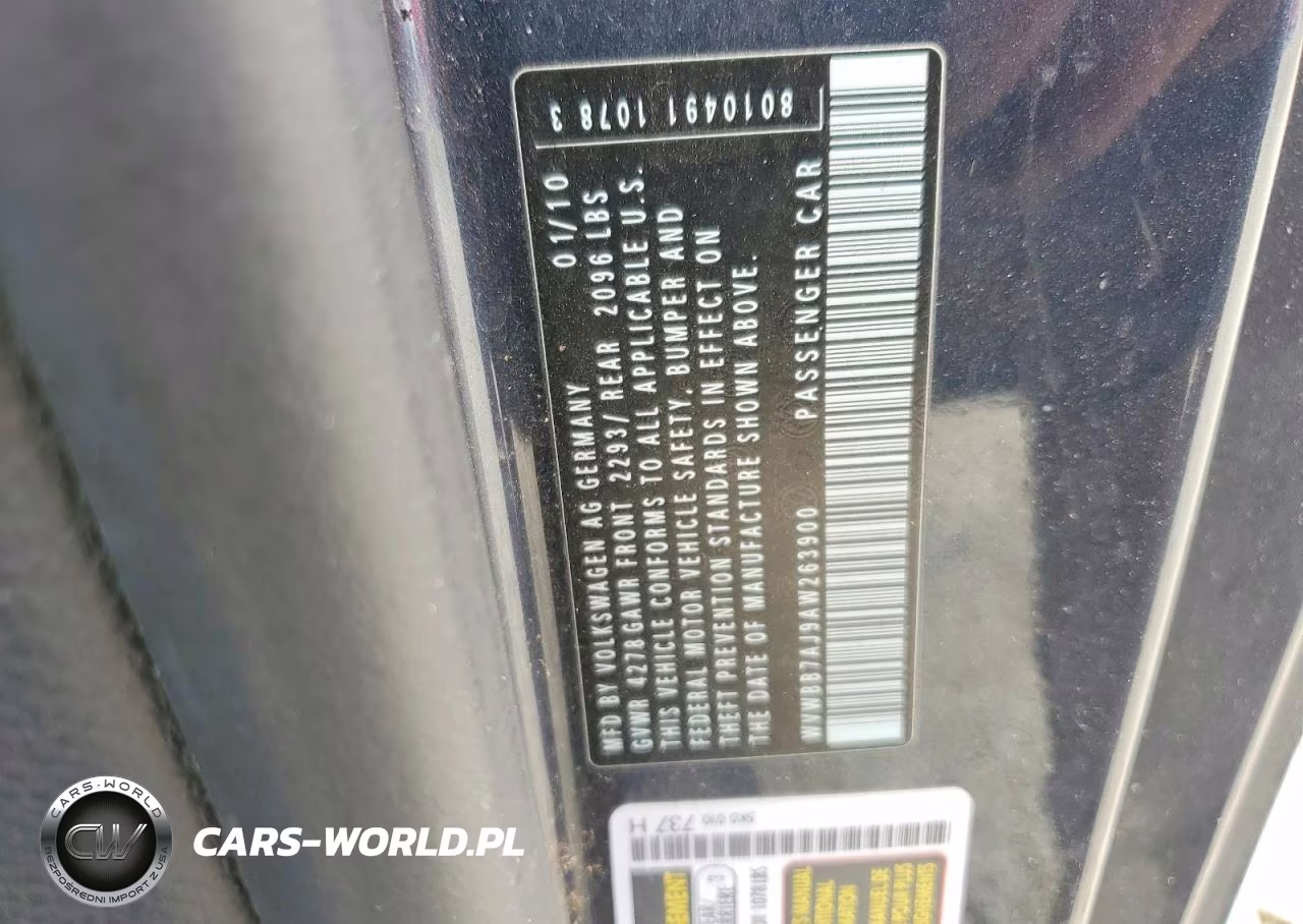 2010 Volkswagen Golf VIN:WVWBB7AJ9AW263900 - 12
