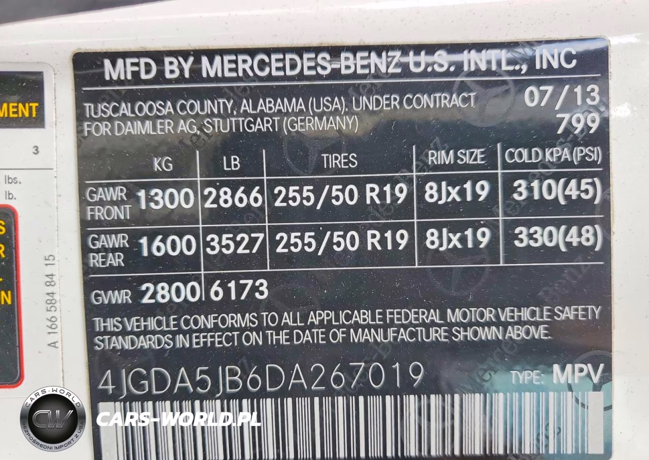 2013 Mercedes-Benz Ml 350 VIN:4JGDA5JB6DA267019 - 13