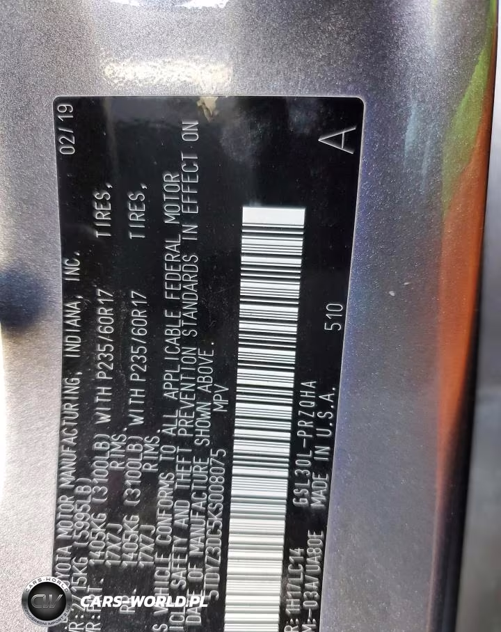 2019 Toyota Sienna Xle VIN:5TDYZ3DC5KS008075 - 13