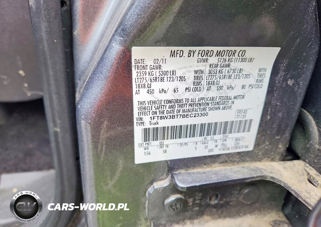 2011 Ford F350 Super Duty VIN:1FT8W3BT7BEC23300 - 12