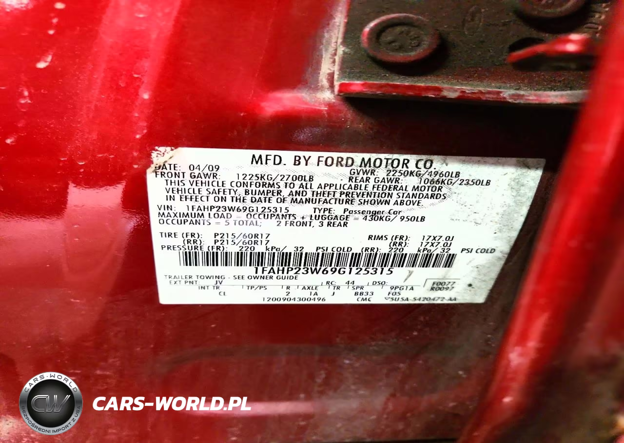 2009 Ford Taurus Se VIN:1FAHP23W69G125315 - 12
