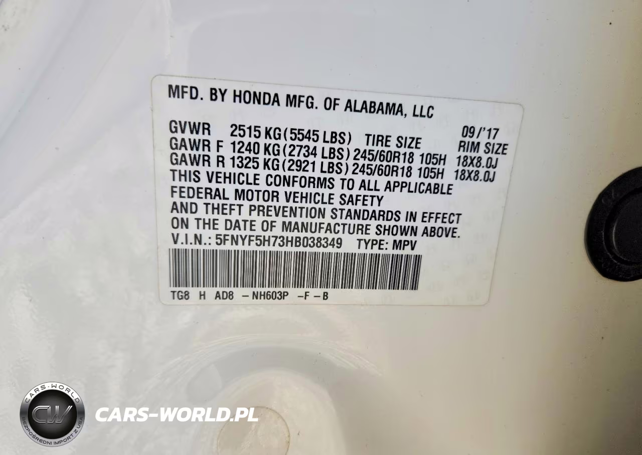 2017 Honda Pilot Exln VIN:5FNYF5H73HB038349 - 13