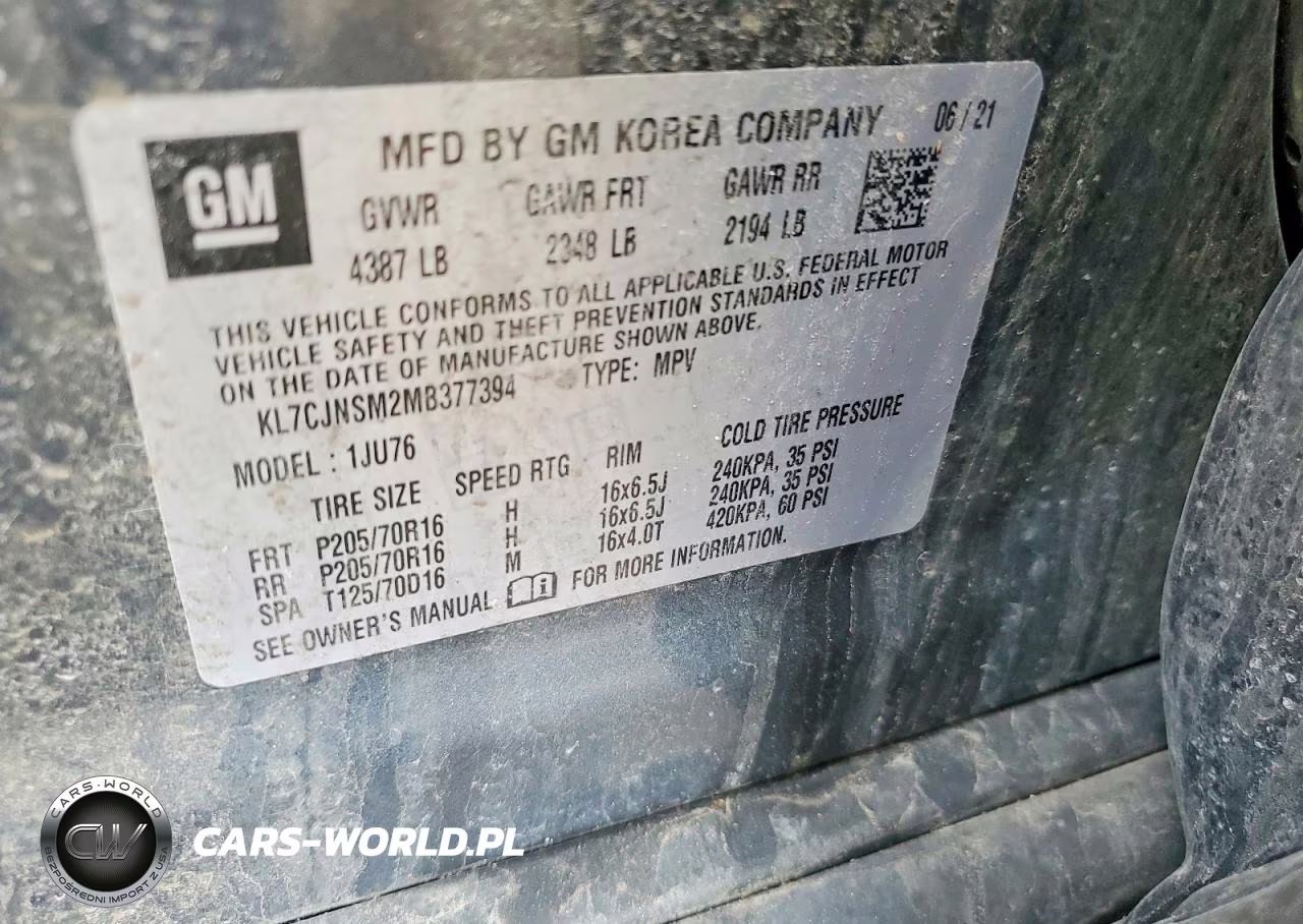 2021 Chevrolet Trax Ls VIN:KL7CJNSM2MB377394 - 14