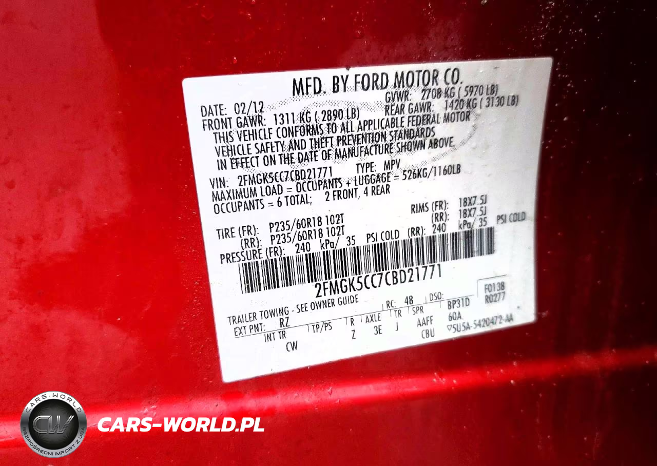 2012 Ford Flex Sel VIN:2FMGK5CC7CBD21771 - 13