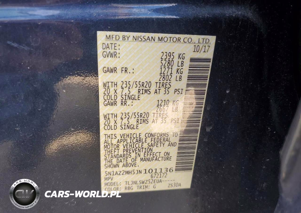 2018 Nissan Murano Platinum VIN:5N1AZ2MH5JN101136 - 13