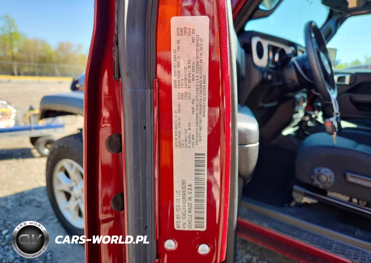 2021 Jeep Wrangler Sport VIN:1C4GJXAN5MW670791 - 12