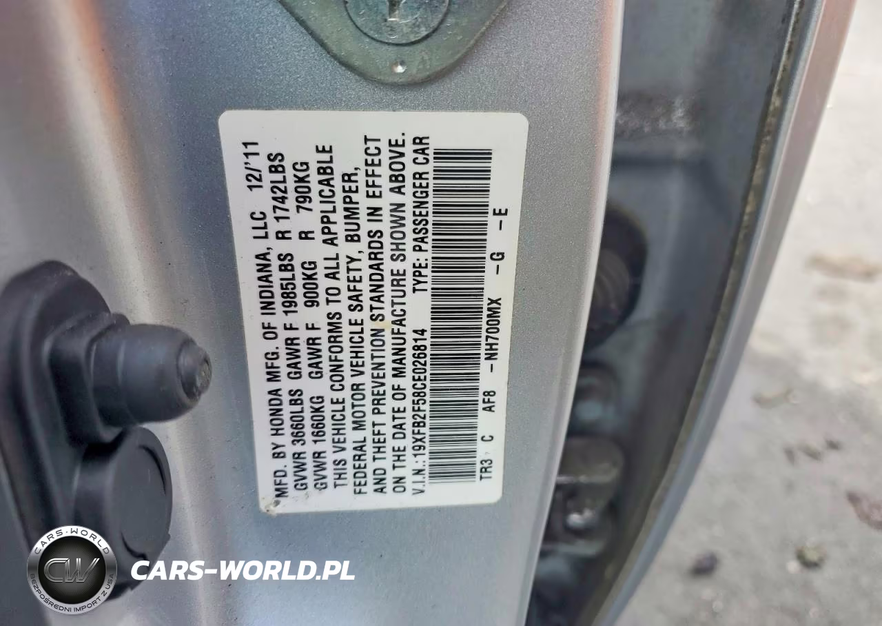 2012 Honda Civic Lx VIN:19XFB2F58CE026814 - 13