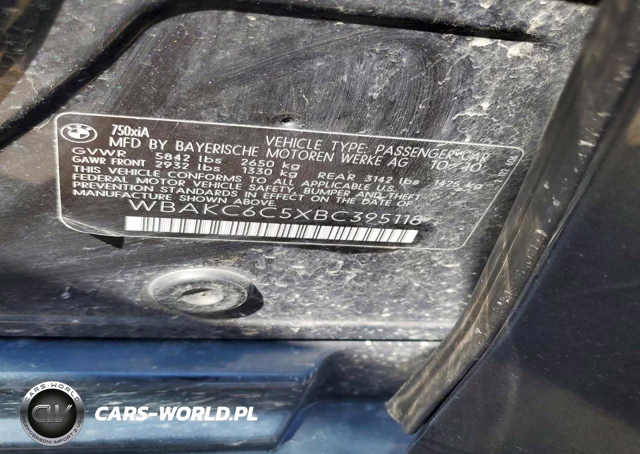 2011 BMW 750 Xi VIN:WBAKC6C5XBC395118 - 12