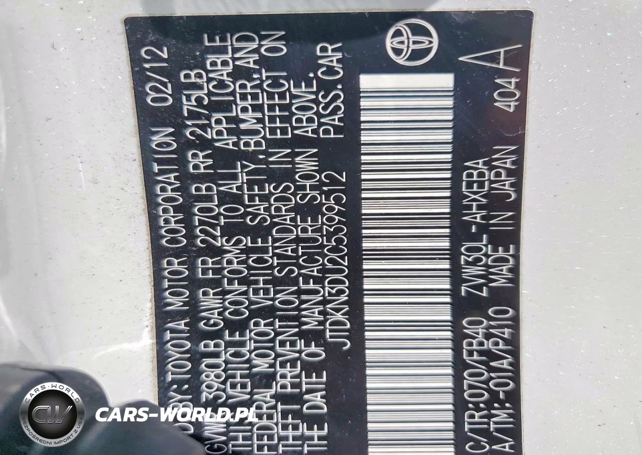 2012 Toyota Prius Two VIN:JTDKN3DU2C5399512 - 13