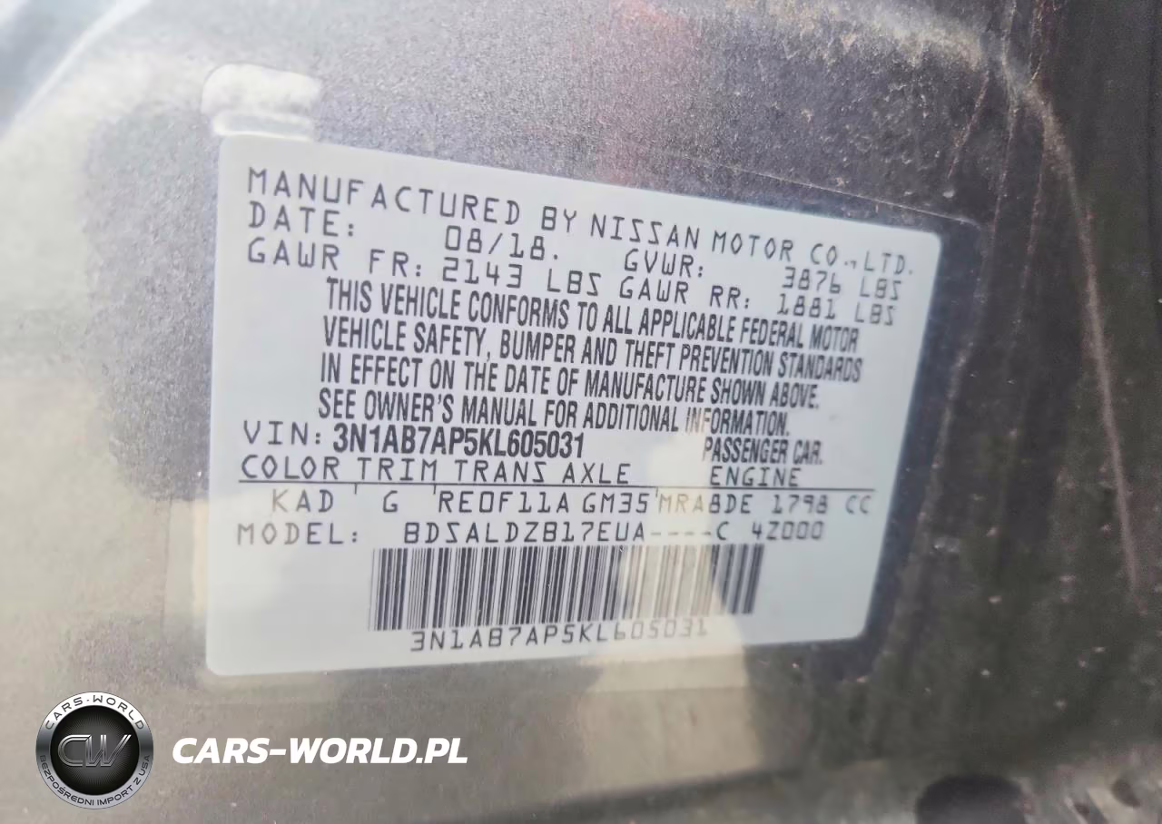 2019 Nissan Sentra VIN:3N1AB7AP5KL605031 - 12