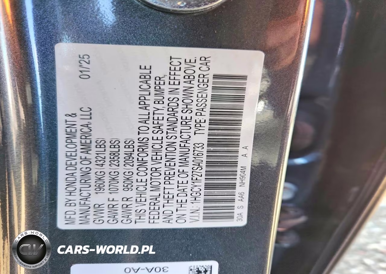 2025 Honda Accord Lx VIN:1HGCY1F27SA016733 - 12