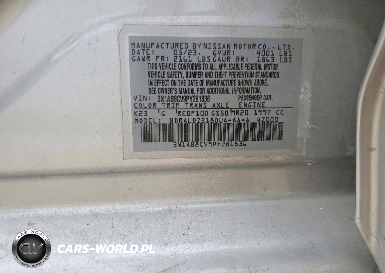 2023 Nissan Sentra VIN:3N1AB8CV9PY281836 - 12