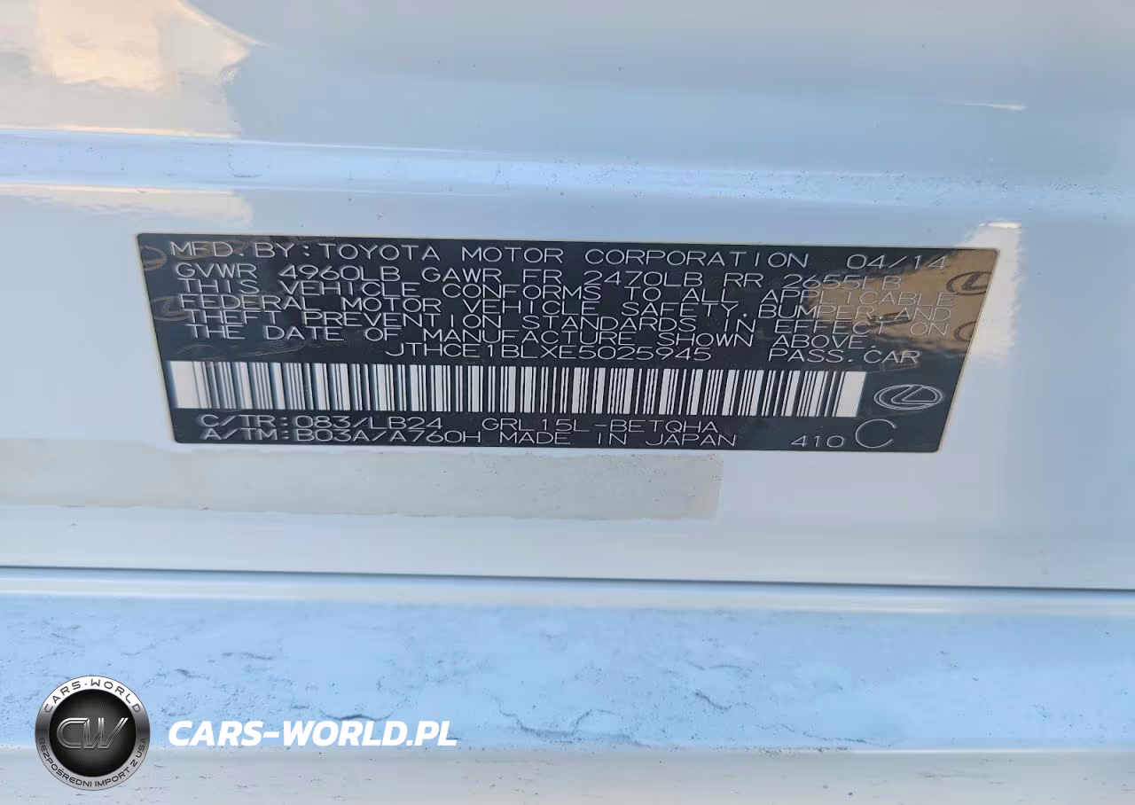 2014 Lexus Gs 350 Base VIN:JTHCE1BLXE5025945 - 13