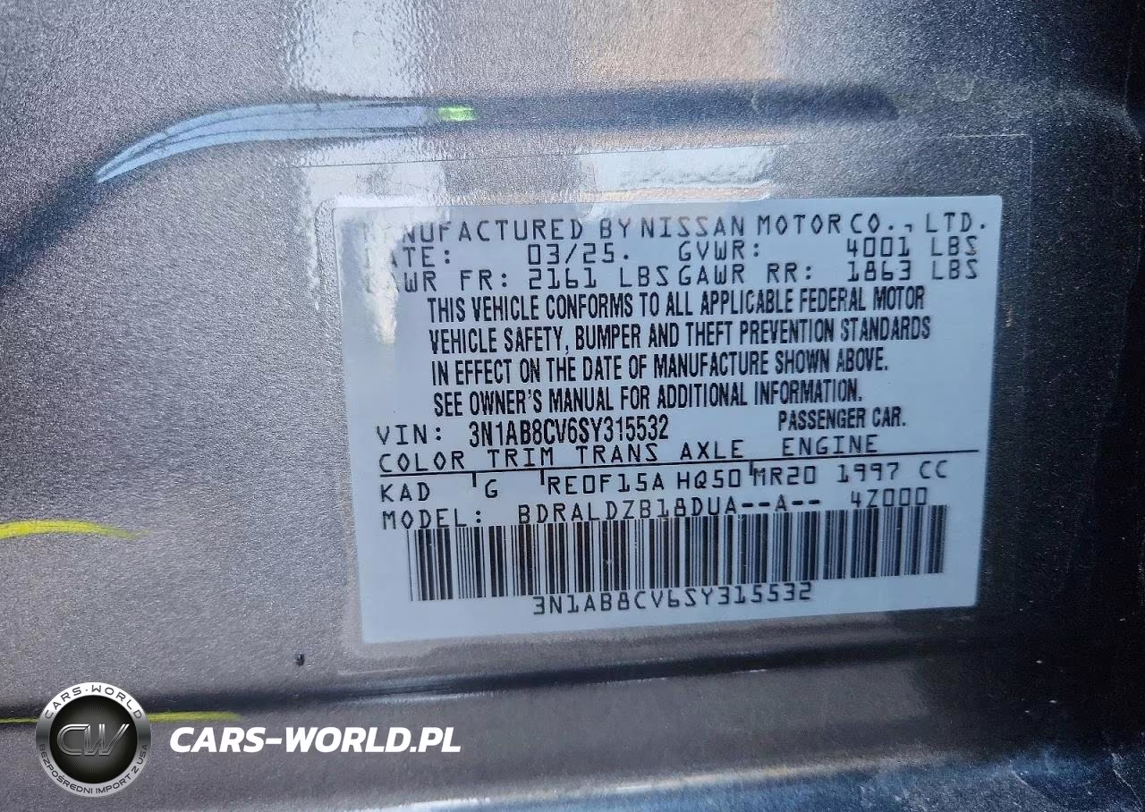 2025 Nissan Sentra Sv VIN:3N1AB8CV6SY315532 - 13
