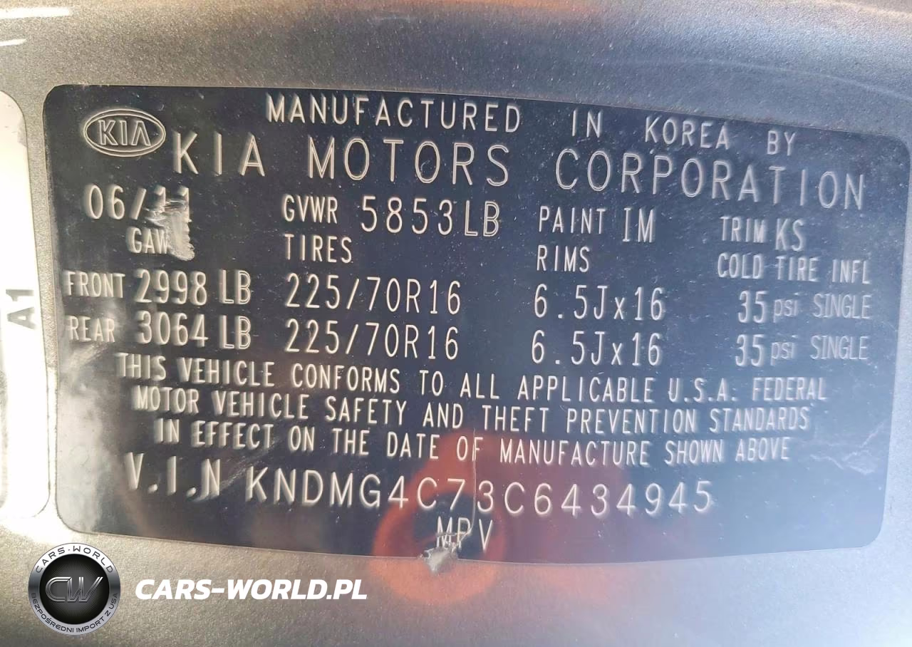 2012 Kia Sedona Lx VIN:KNDMG4C73C6434945 - 14