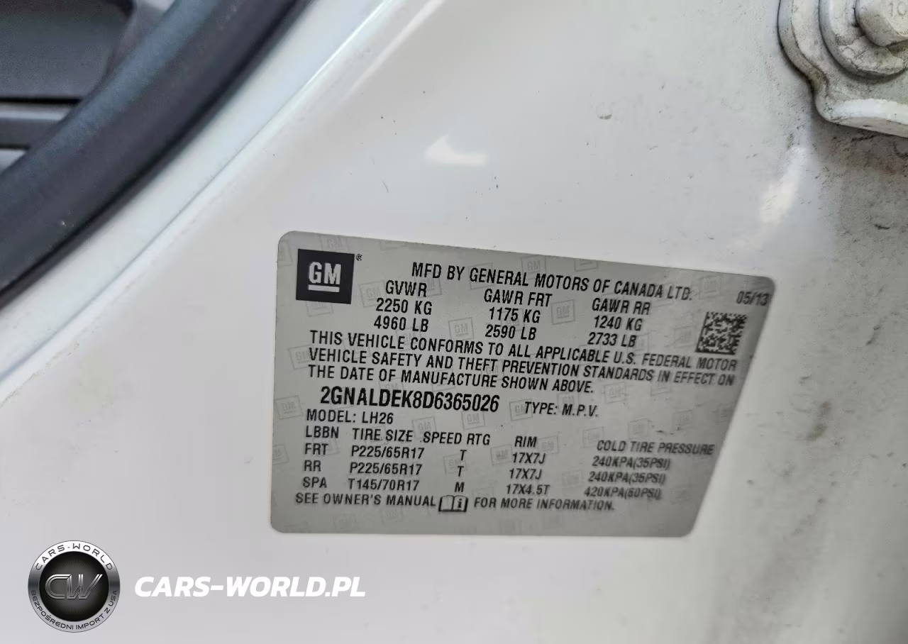 2013 Chevrolet Equinox Lt VIN:2GNALDEK8D6365026 - 13