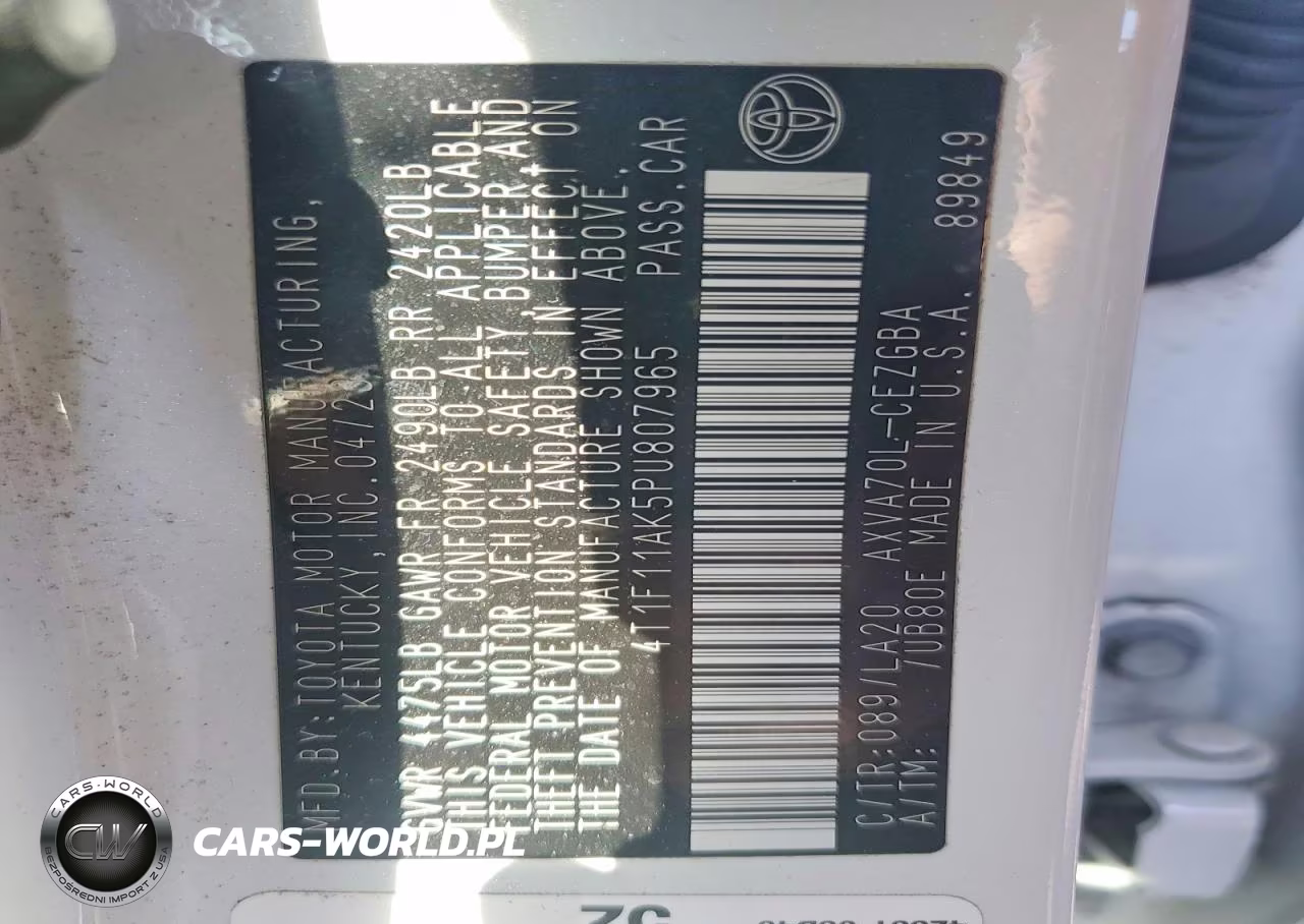 2023 Toyota Camry Xle VIN:4T1F11AK5PU807965 - 12