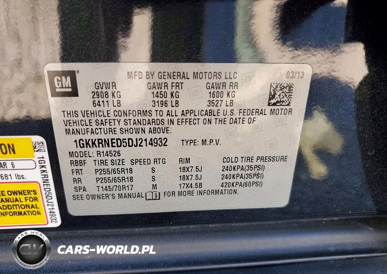 2013 GMC Acadia Sle VIN:1GKKRNED5DJ214932 - 13
