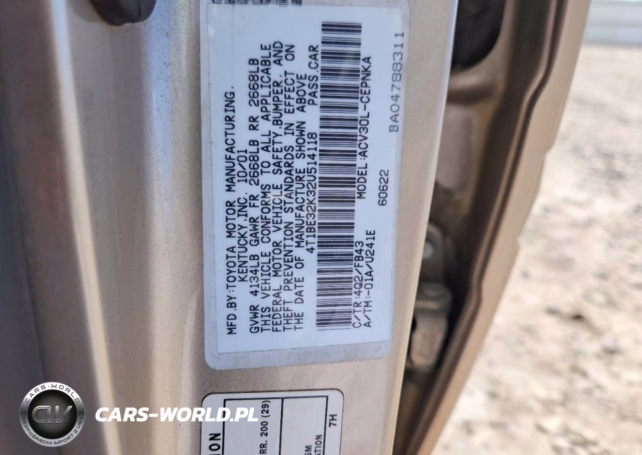 2002 Toyota Camry Le VIN:4T1BE32K32U514118 - 12