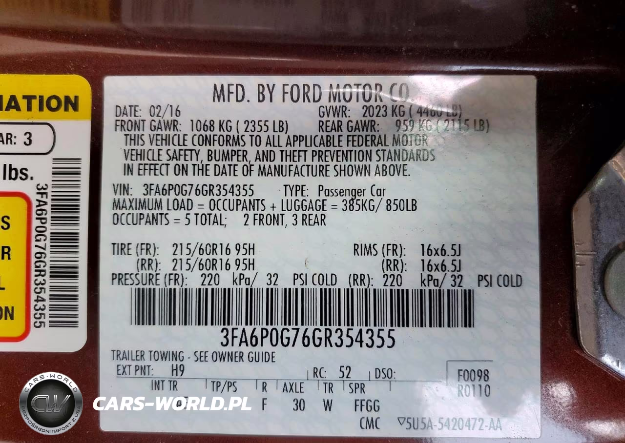 2016 Ford Fusion S VIN:3FA6P0G76GR354355 - 12