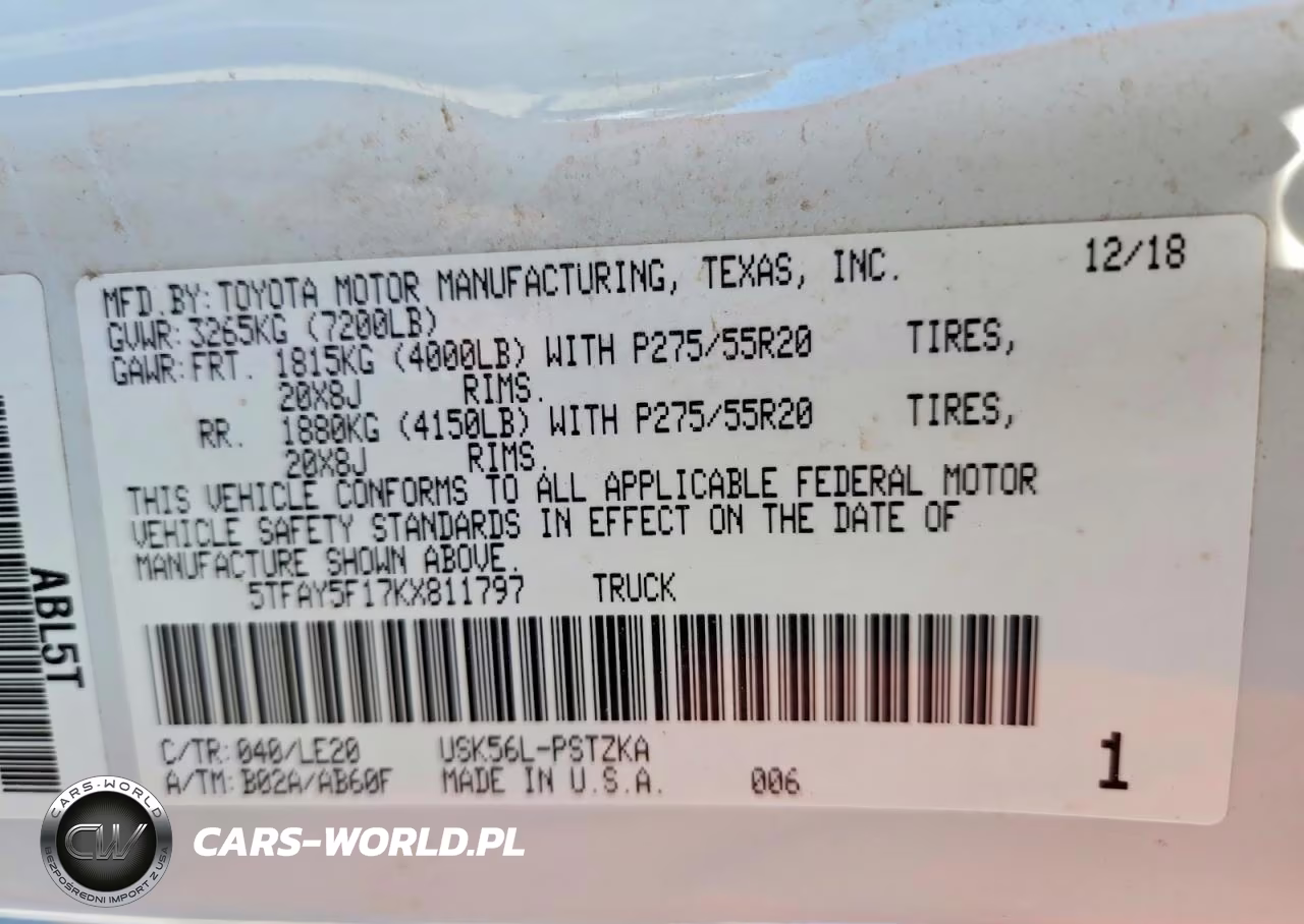 2019 Toyota Tundra Platinum VIN:5TFAY5F17KX811797 - 13