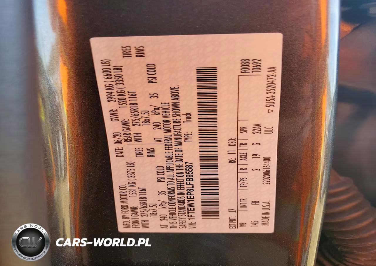 2020 Ford F150 Supercrew VIN:1FTEW1EP8LFB95587 - 12