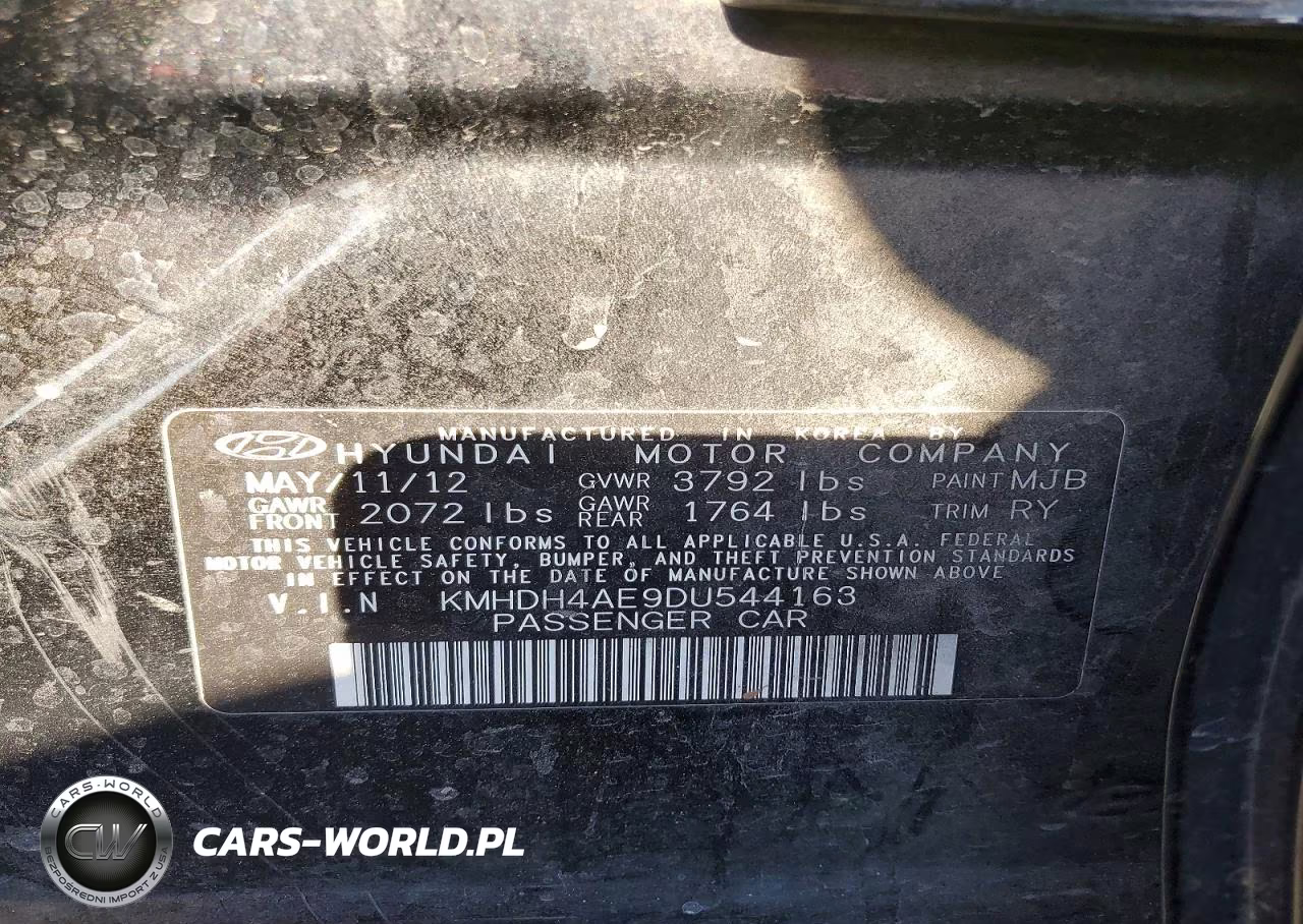 2013 Hyundai Elantra Limited VIN:KMHDH4AE9DU544163 - 12
