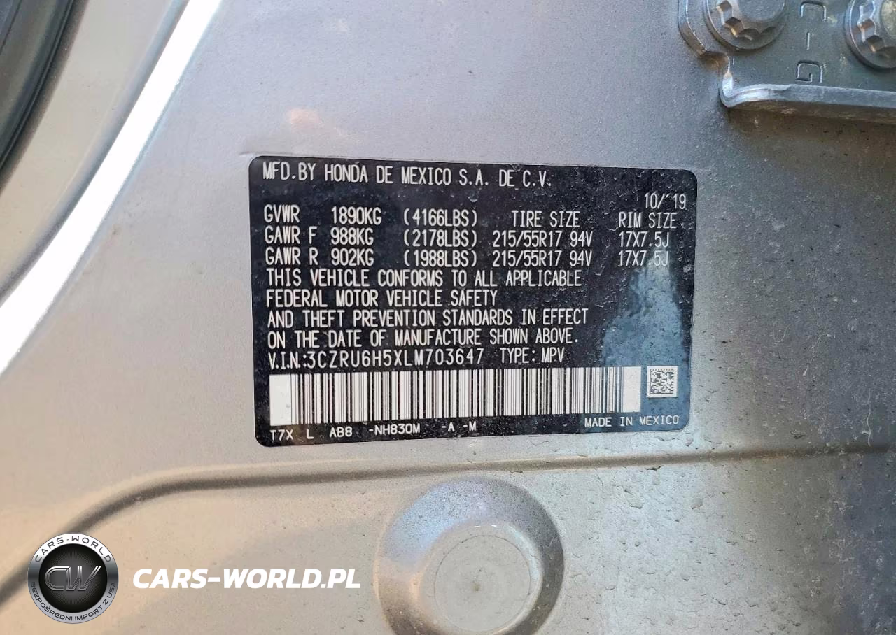 2020 Honda Hr-V Ex VIN:3CZRU6H5XLM703647 - 12